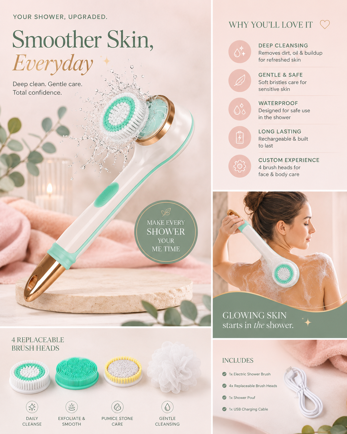 KIKI & CO Electric Shower Brush