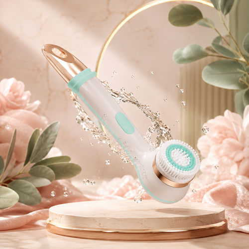 Shower brush water splash